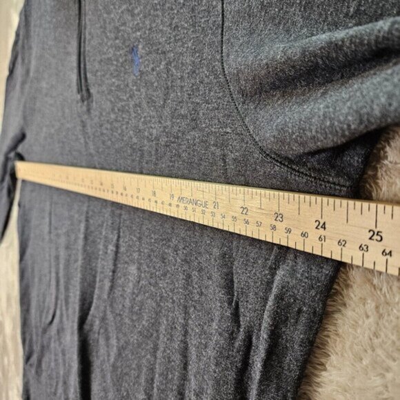 Polo Ralph Lauren Sweater Pony Logo 1/4 Zip Pullover Gray Long Sleeve Mens Sz L - Picture 3 of 10